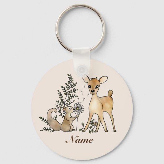 Reh und Eichhörnchen  Schlüsselanhänger (Vorderseite)