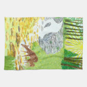 Reh und Hirschkalb Geschirrtuch (Horizontal)