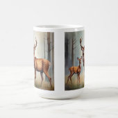 Reh und Kitz in Waldlicht Landschaft Kaffeetasse (Mittel)