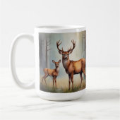Reh und Kitz in Waldlicht Landschaft Kaffeetasse (Links)