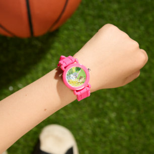 Reh und Rosa Silikon-Kinderuhr mit Fawn Armbanduhr