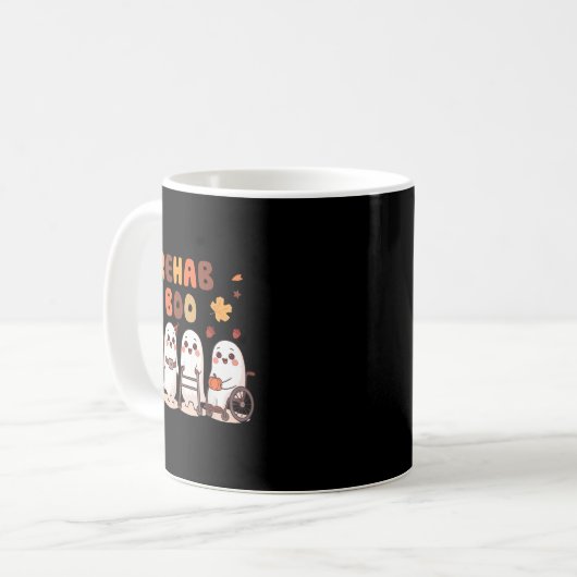 Rehab Boo Halloween Spaß Geist Physiotherapie Ot Kaffeetasse (Vorderseite Links)