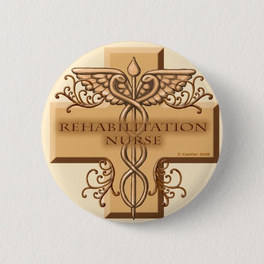Rehab Nurse Caduceus Button (Vorderseite)