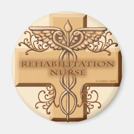 Rehab Nurse Caduceus Magnet (Vorne)