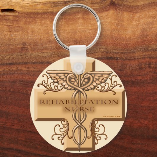 Rehab Nurse Caduceus Schlüsselanhänger (Vorderseite)