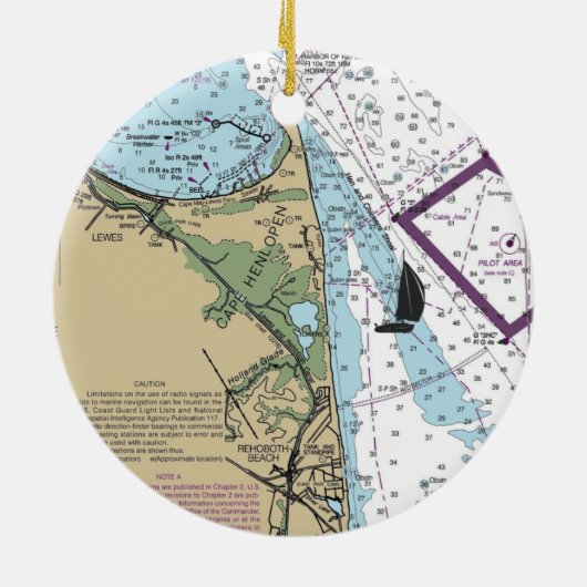 RehBeide Beach DE Chart Keramik Ornament (Hinten)