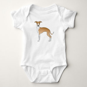 Rehbraun und Weiß Italian Greyhound Süßes Hund Des Baby Strampler