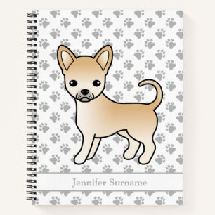 Rehbrauner Chihuahua-Hund mit glattem Fell & benut Notizblock