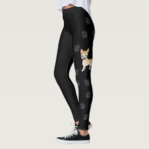 Rehbrauner Chihuahua mit glattem Fell Cartoon-Hund Leggings