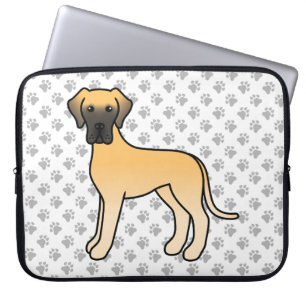 Rehbrauner Dogge Süßer Cartoon-Hund & Pfoten Laptopschutzhülle