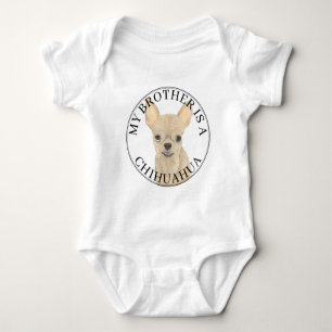 Rehbrauner Tan Creme Chihuahua Hund großer Bruder Baby Strampler