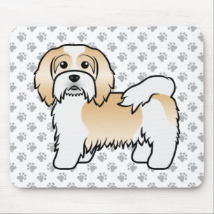 Rehbrauner und weißer Havanese süßer Cartoon-Hund Mousepad