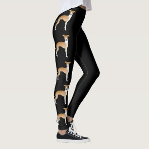 Rehbrauner und weißer italienischer Windhund Carto Leggings