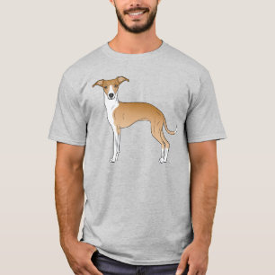 Rehbrauner und weißer italienischer Windhund-Carto T-Shirt