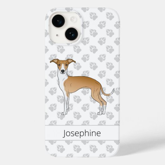 Rehbrauner und weißer Italienischer Windhund mit i Case-Mate iPhone Hülle (Rückseite)