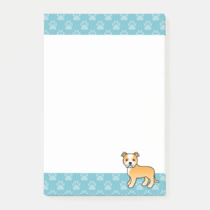 Rehbrauner und weißer Staffordshire Bull Terrier H Post-it Klebezettel