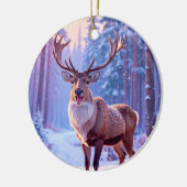 Rehe an das Herz des Weihnachtsmannes - Rentier Keramik Ornament (Links)