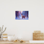 Rehe an das Herz des Weihnachtsmannes - Rentier Poster (Küche)
