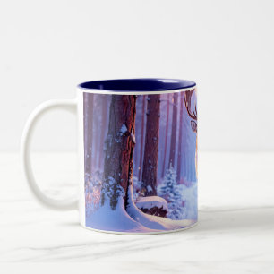 Rehe an das Herz des Weihnachtsmannes - Rentier Zweifarbige Tasse