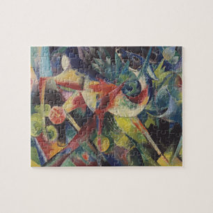 Rehe in einem Blumengarten von Franz Marc, Vintage Puzzle