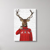 Rehe in Ski Sweater Leinwanddruck (Vorderseite)
