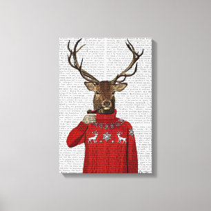 Rehe in Ski Sweater Leinwanddruck