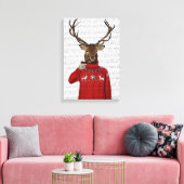 Rehe in Ski Sweater Leinwanddruck (Insitu (Wohnzimmer))