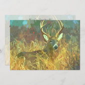 Rehe mit großen Antlers Art Retirement Einladung (Vorne/Hinten)