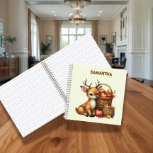 Rehe mit Herbsternte Journal mit individuellem Nam
