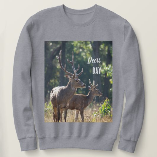 Rehe-Tag-Langarm-Oberteil Sweatshirt (Design vorne)