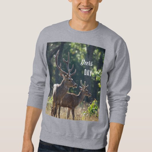 Rehe-Tag-Langarm-Oberteil Sweatshirt (Vorderseite)