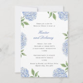 Rehearsal Dinner Classic Blue Hydrangea Flower, SM Einladung (Vorderseite)