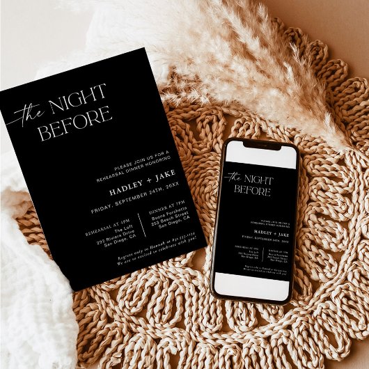 Rehearsal Dinner Invite | The Night Before Einladung