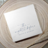 Rehearsal Dinner Night Before Dusty Blue Wedding Serviette