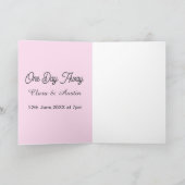 Rehearsal dinner One day away night before name da Karte (Innenseite)