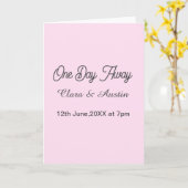 Rehearsal dinner One day away night before name da Karte (Gelbe Blume)