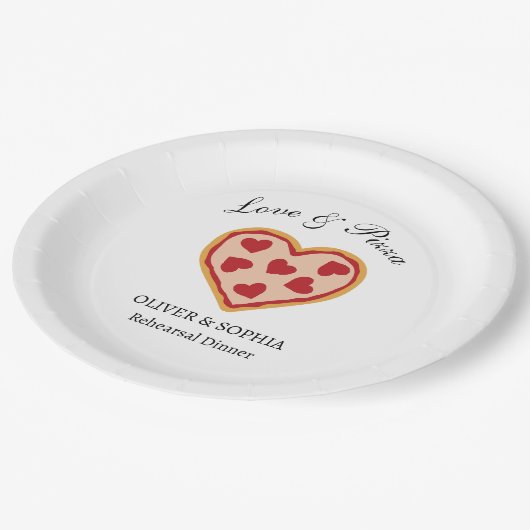 Rehearsal Dinner Pizza Party Pappteller (Schrägansicht)