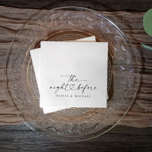 Rehearsal Dinner The Night Before Modern Wedding Serviette