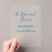 Rehearsal dinner the night before simple minimal m acryleinladungen (Insitu (Handheld))