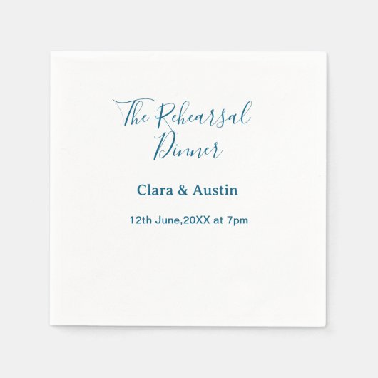 Rehearsal dinner the night before simple minimal m serviette (Vorderseite)