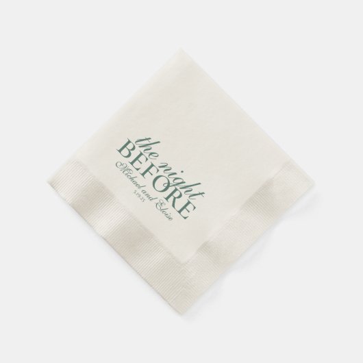 Rehearsal The Night Before Wedding Sage Green Serviette (Ecke)