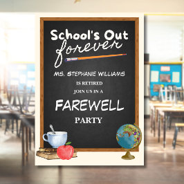 Reheld Teacher Chalkboard Farewell Party Einladung