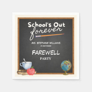 Reheld Teacher Chalkboard Farewell Party Serviette