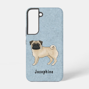 Rehfarbene Pug-Mops-Rasse-Hund-Cartoon-Illustratio Samsung Galaxy Hülle