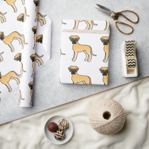 Rehfarbener Deutsche Dogge Süßer Cartoon-Hund-Must Geschenkpapier