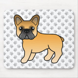 Rehfarbener Französische Bulldogge Süßer Cartoon-H Mousepad