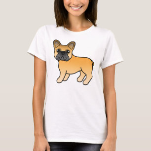 Rehfarbener Französische Bulldogge Süßer Cartoon-H T-Shirt