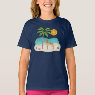 Rehfarbener Italienischer Windhund am tropischen S T-Shirt