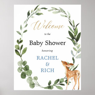 Rehgeschlechterneutrale Babydusche - Begrüßungszei Poster