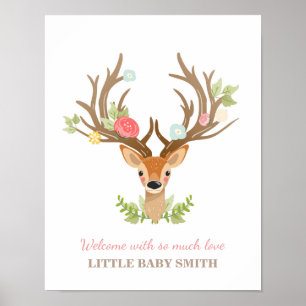 Rehkind Baby Shower Gästebuch Fingerabdrücke Wald